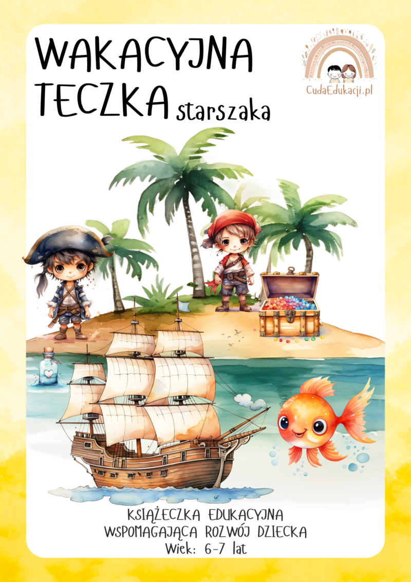 Wakacyjna teczka starszaka 6-7 lat karty pracy PDF
