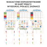 Wakacyjne dopasowywanie - karty pracy: odszukaj, połącz, zaznacz
