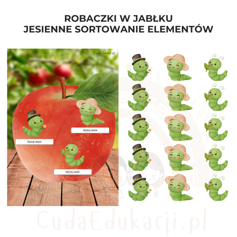 Robaczki w jabłku: Jesienne sortowanie elementów