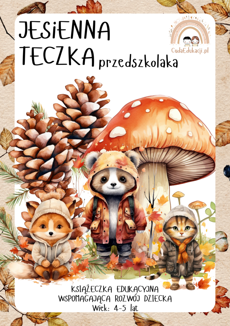 Jesienna teczka przedszkolaka 4-5 lat karty pracy PDF
