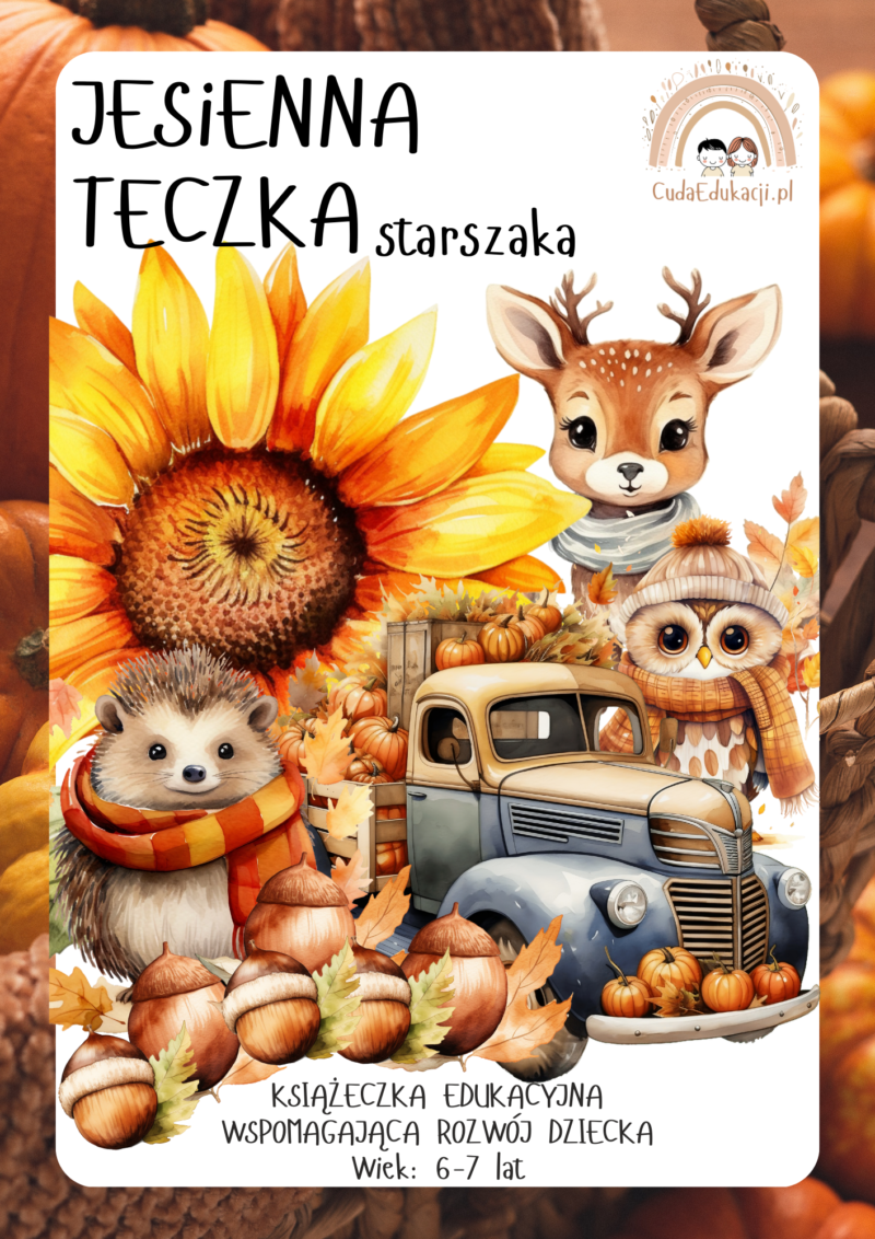 Jesienna teczka starszaka 6-7 lat karty pracy PDF