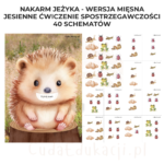 Nakarm jeżyka wersja mięsna: jesienne ćwiczenie spostrzegawczości 40 schematów