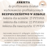 Ankieta: Bezpieczeństwo w szkole dla uczniów, rodziców i nauczycieli PPP