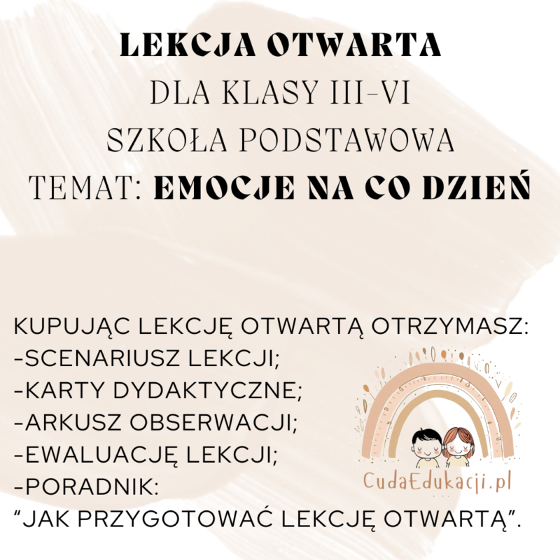 Lekcja otwarta: Emocje na co dzień. Klasa III-VI SP