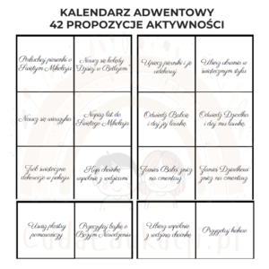 Kalendarz Adwentowy 42 propozycje aktywności Boże Narodzenie