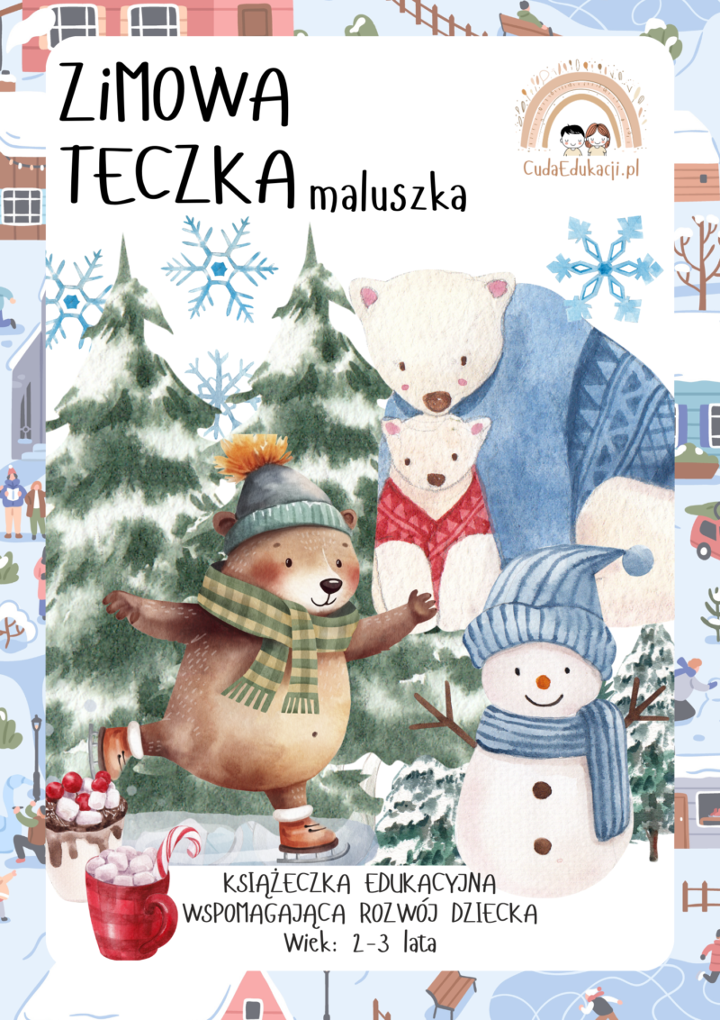 Zimowa teczka maluszka 2-3 lata karty pracy PDF