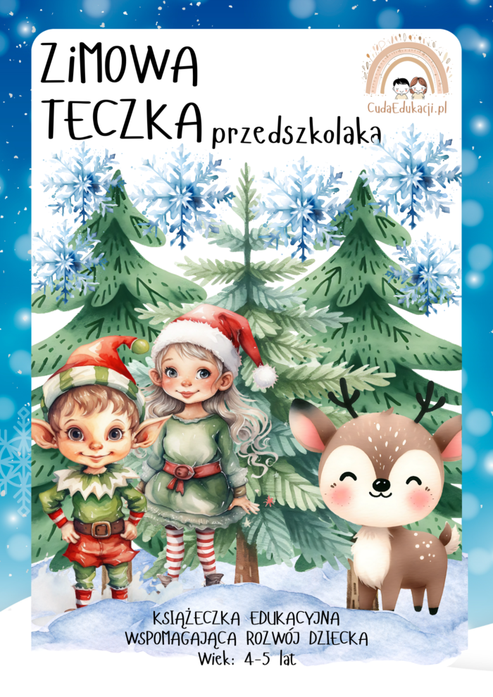 Zimowa teczka przedszkolaka 4-5 lat karty pracy PDF