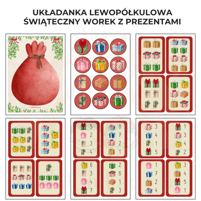 Zapakuj prezenty do worka Świętego Mikołaja
