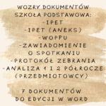 Wzory dokumentów: Szkoła Podstawowa IPET, WOPFU, ANALIZA