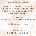 Wzory dokumentów: Zajęcia korekcyjno-kompensacyjne