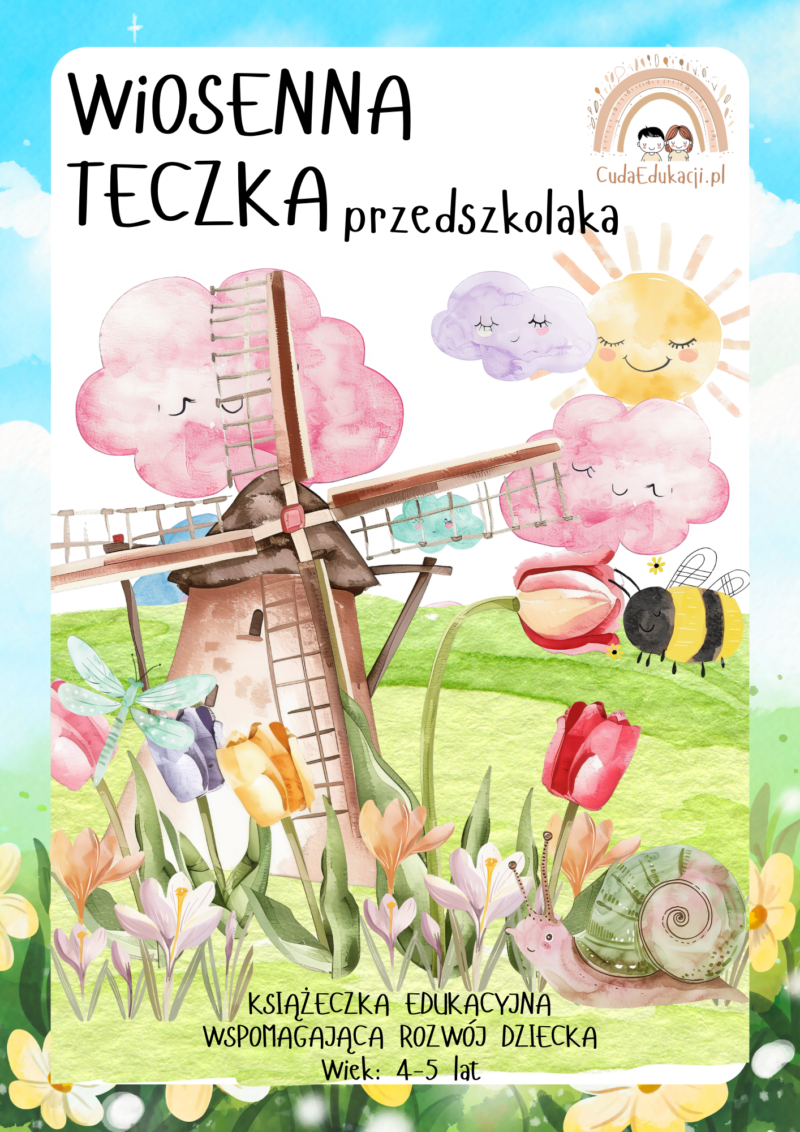 Wiosenna teczka przedszkolaka 4-5 lata karty pracy PDF