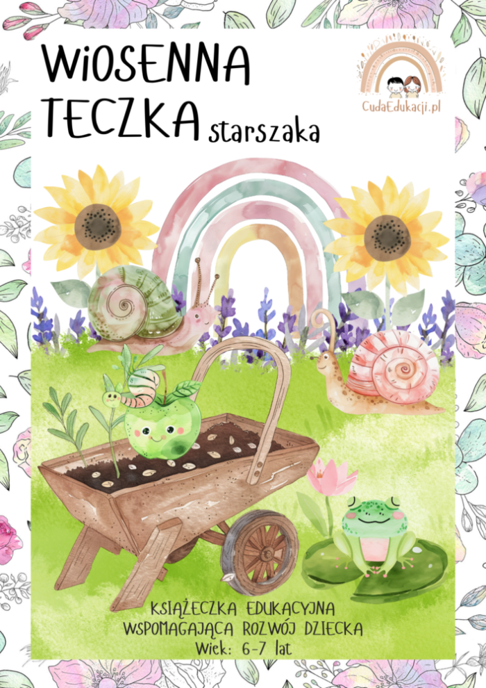 Wiosenna teczka starszaka 6-7 lata karty pracy PDF