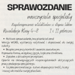 Sprawozdanie nauczyciela specjalisty – zajęcia rewalidacyjne - Niepełnosprawność intelektualna w stopniu lekkim, klasy IV-VIII