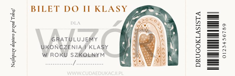 Bilet do II klasy na zakończenie roku szkolnego