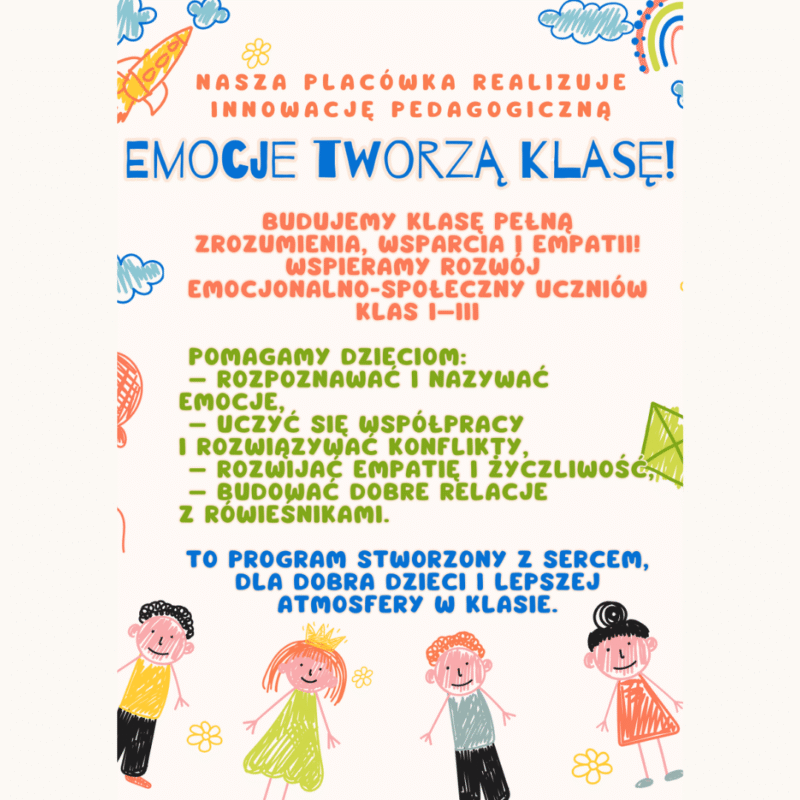 Innowacja pedagogiczna „Emocje tworzą klasę!” dla klas I-III w SP
