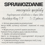 Sprawozdanie nauczyciela specjalisty – zajęcia rewalidacyjne - Niepełnosprawność intelektualna w stopniu lekkim, klasy I-III