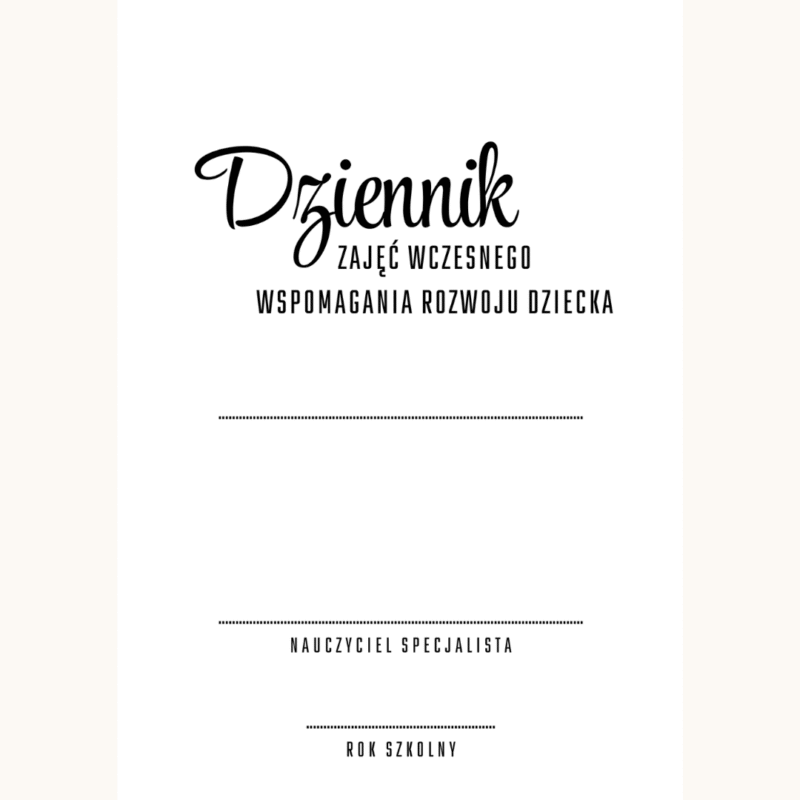Dziennik zajęć wczesnego wspomagania rozwoju dziecka WWRD