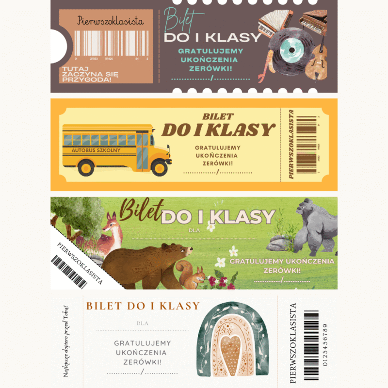 Bilet do I klasy na zakończenie roku przedszkolnego