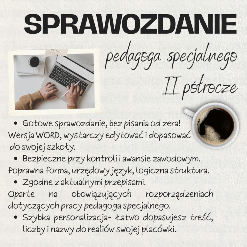 Sprawozdanie pedagoga specjalnego – II półrocze