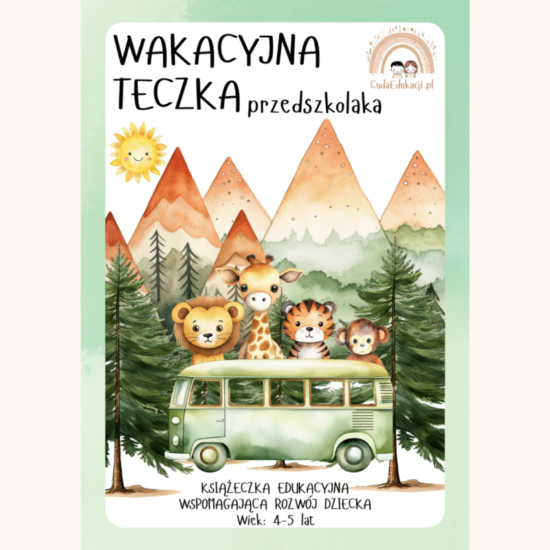 Wakacyjna teczka przedszkolaka 4-5 lat karty pracy PDF