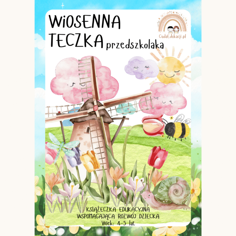 Wiosenna teczka przedszkolaka 4-5 lata karty pracy PDF