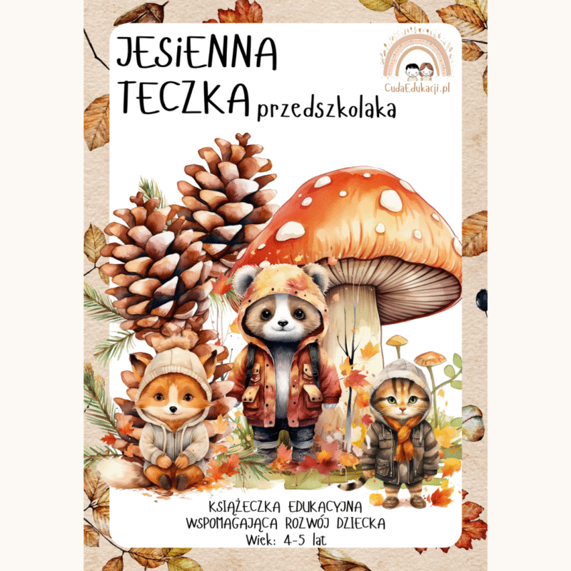 Jesienna teczka przedszkolaka 4-5 lat karty pracy PDF