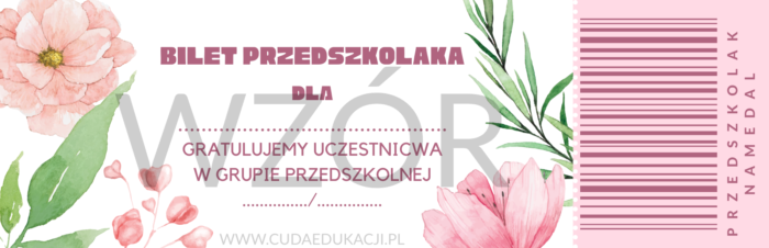 Bilet przedszkolaka na zakończenie roku przedszkolnego - obrazek 5