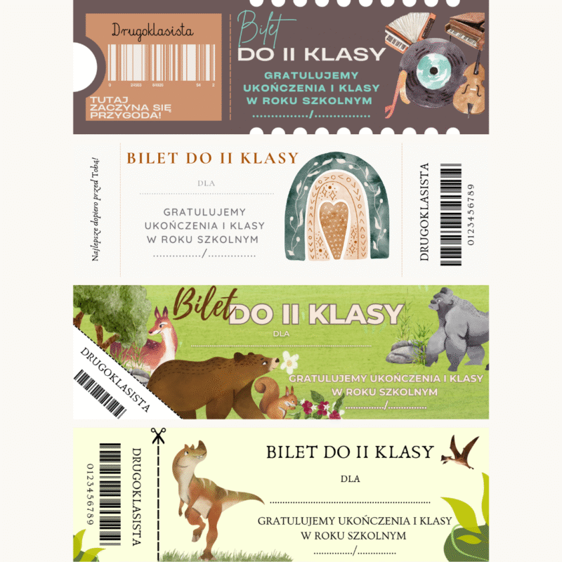Bilet do II klasy na zakończenie roku szkolnego