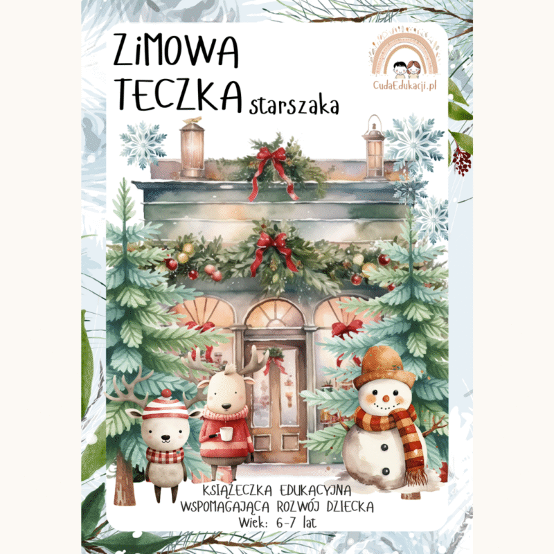 Zimowa teczka starszaka 6-7 lat karty pracy PDF