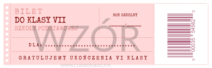 Bilet do VII klasy na zakończenie roku szkolnego - obrazek 3