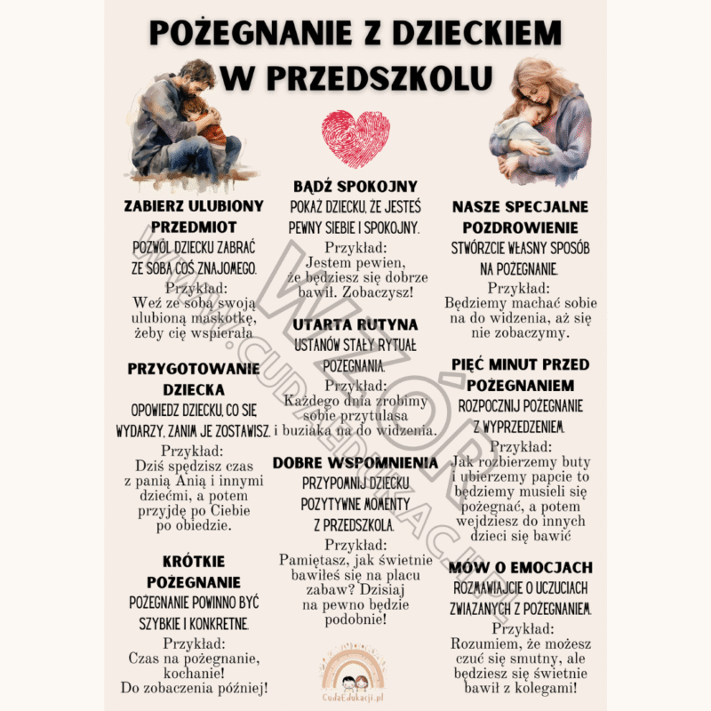 Karta informacyjna dla rodziców Pożegnanie z dzieckiem – żłobek, przedszkole, szkoła