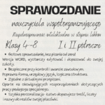 Sprawozdanie nauczyciela współorganizującego – niepełnosprawność intelektualna w stopniu lekkim, półrocze I i II, Klasy IV–VIII