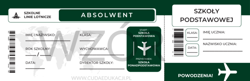 Bilet absolwenta na zakończenie edukacji w szkole podstawowej