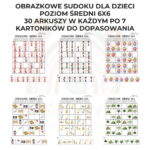 Obrazkowe sudoku dla dzieci poziom średni 6x6 PDF do wydruku - obrazek 2