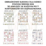 Obrazkowe sudoku dla dzieci poziom średni 6x6 PDF do wydruku - obrazek 3