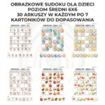 Obrazkowe sudoku dla dzieci poziom średni 6x6 PDF do wydruku - obrazek 4