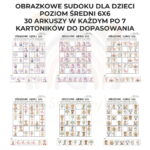 Obrazkowe sudoku dla dzieci poziom średni 6x6 PDF do wydruku - obrazek 5
