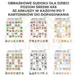Obrazkowe sudoku dla dzieci poziom średni 6x6 PDF do wydruku - obrazek 6