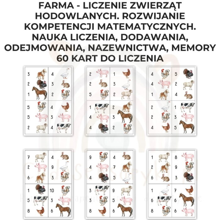 Farma - liczenie zwierząt hodowlanych. Rozwijanie kompetencji matematycznych. Nauka liczenia PDF - obrazek 3