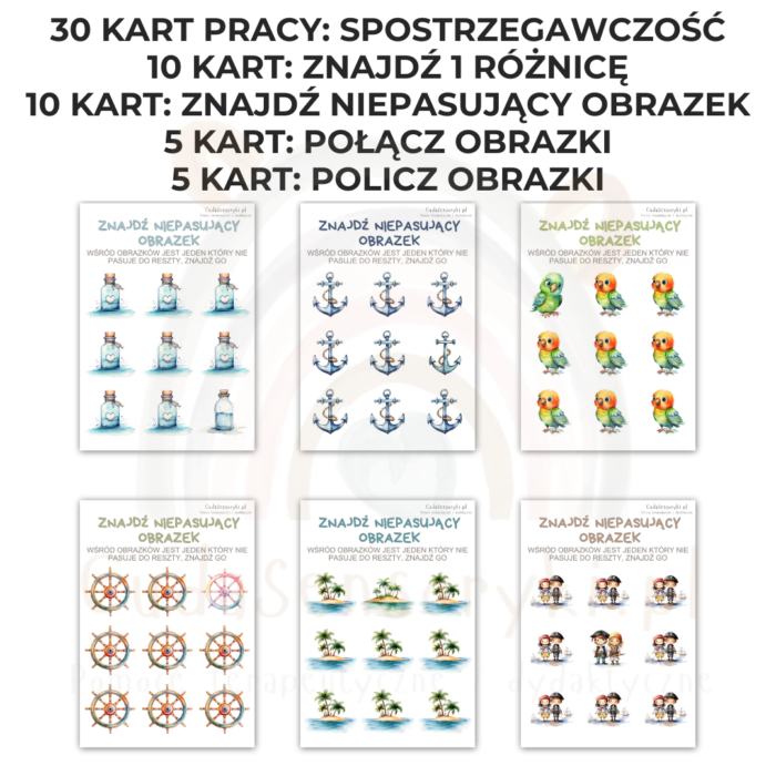 Percepcja wzrokowa i koncentracja uwagi, ćwiczenia na spostrzegawczość karty pracy PDF - obrazek 3