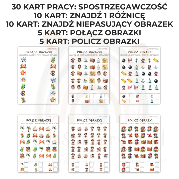 Percepcja wzrokowa i koncentracja uwagi, ćwiczenia na spostrzegawczość karty pracy PDF - obrazek 5