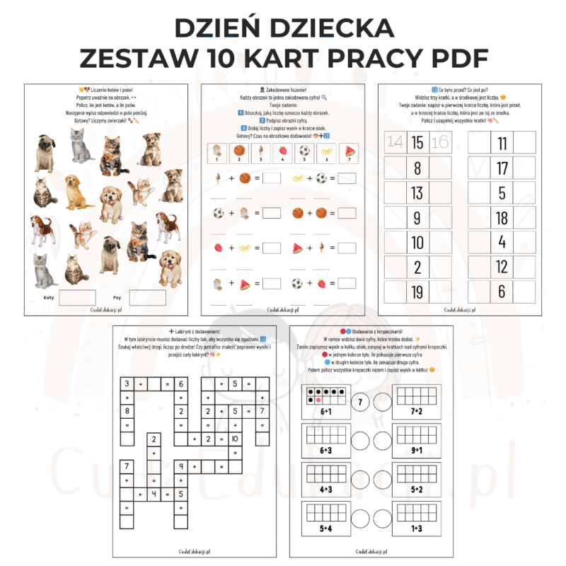 Dzień Dziecka – Zestaw 10 kart pracy PDF