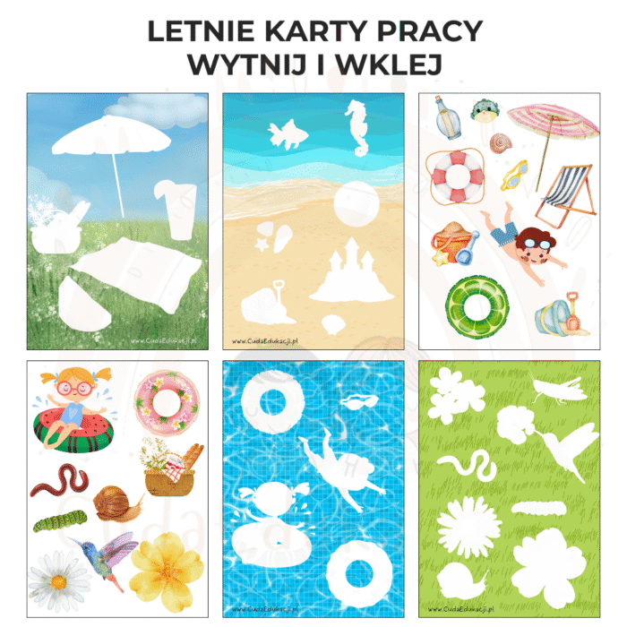 Letnie karty pracy - wytnij i wklej