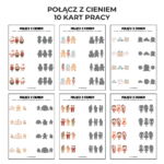 Połącz z cieniem - 10 świątecznych kart pracy PDF