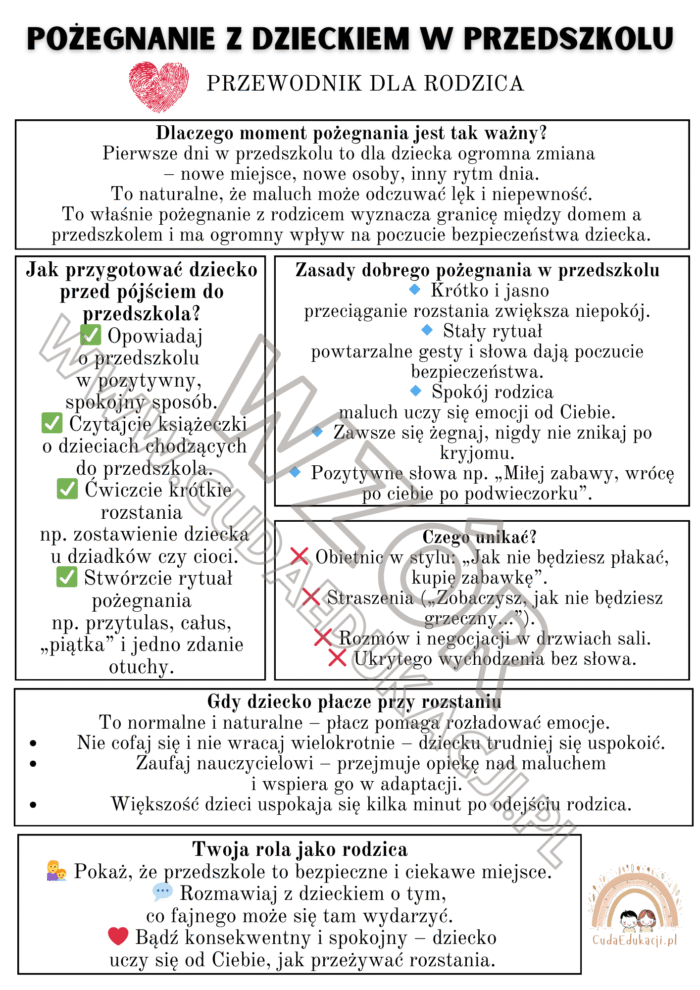 Broszura informacyjna dla rodziców – Pożegnanie z dzieckiem • Żłobek • Przedszkole • Szkoła • - obrazek 3