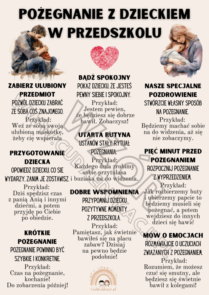 Karta informacyjna dla rodziców Pożegnanie z dzieckiem – żłobek, przedszkole, szkoła