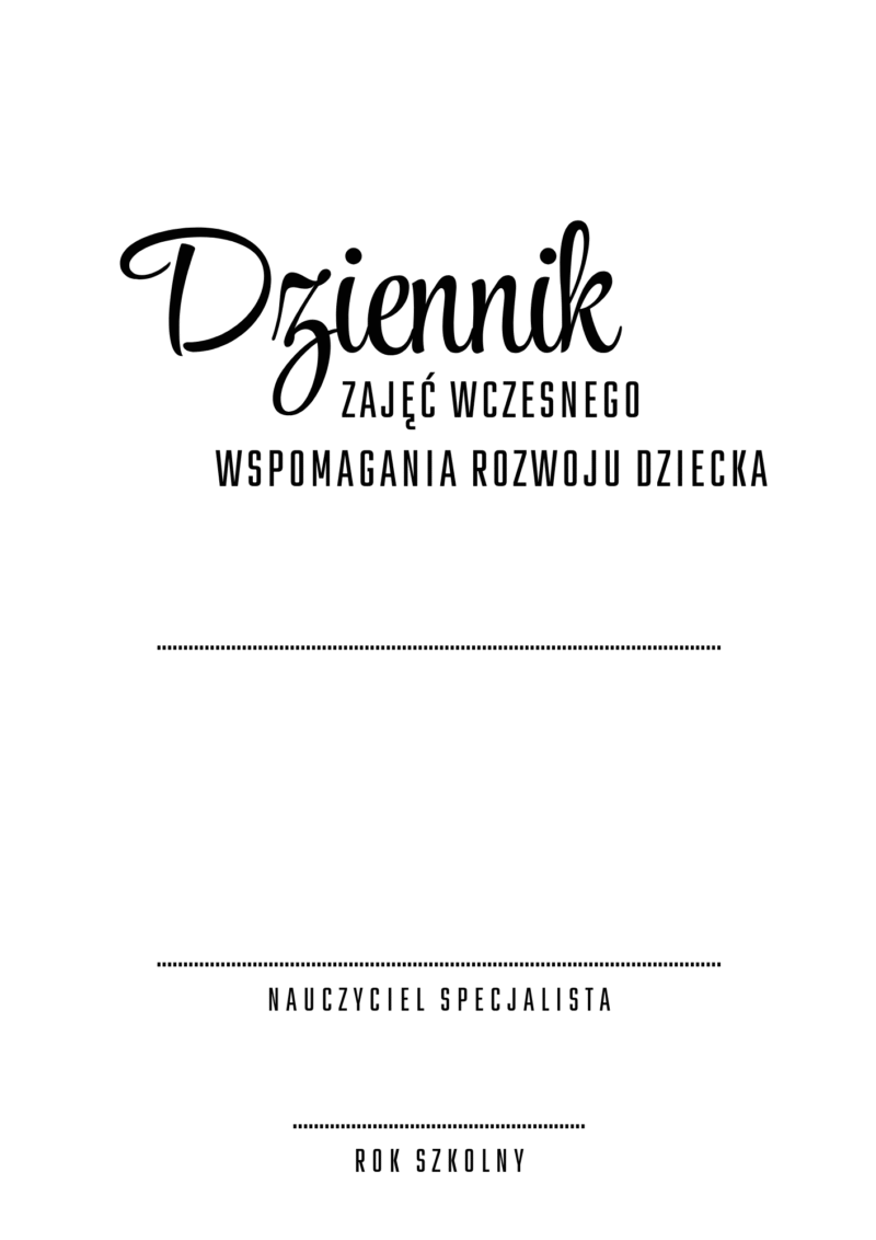 Dziennik zajęć wczesnego wspomagania rozwoju dziecka WWRD