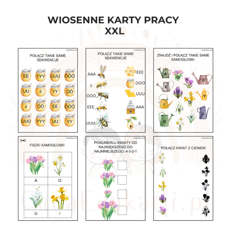 Wiosenne karty pracy - pakiet XXL PDF