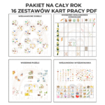 PAKIET NA CAŁY ROK – 16 zestawów kart pracy PDF