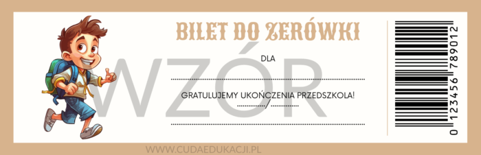 Bilet do zerówki na zakończenie roku przedszkolnego - obrazek 2